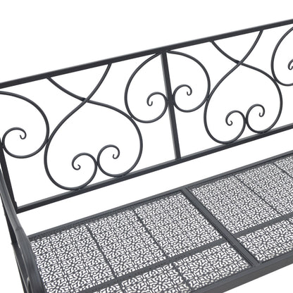 Cazpo pakoworld metal bench in black shade 114x45x90cm