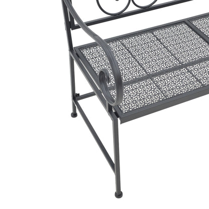 Cazpo pakoworld metal bench in black shade 114x45x90cm