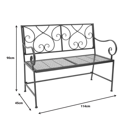 Cazpo pakoworld metal bench in black shade 114x45x90cm