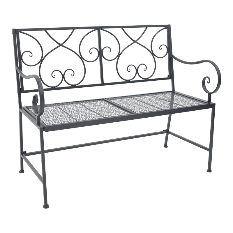 Cazpo pakoworld metal bench in black shade 114x45x90cm