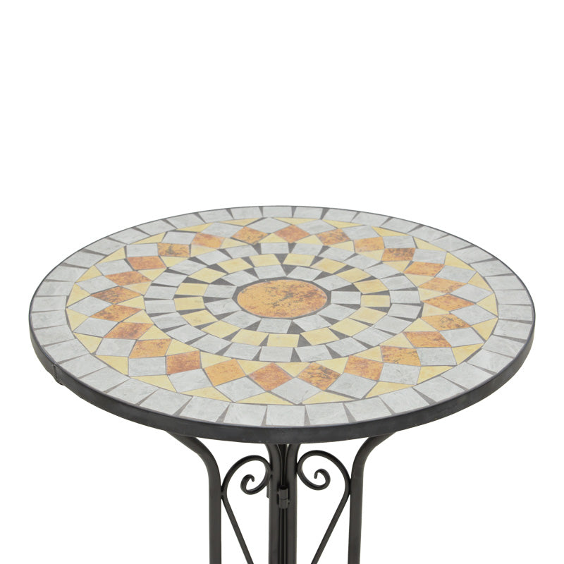 Sellis dining set 3pcs mosaic-metal black