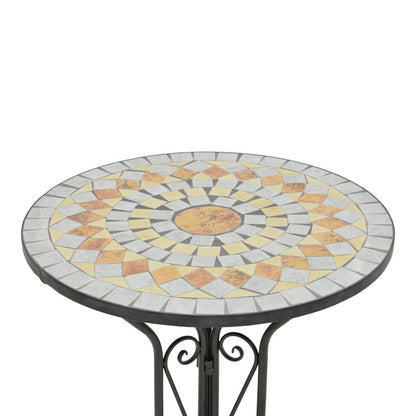 Sellis dining set 3pcs mosaic-metal black