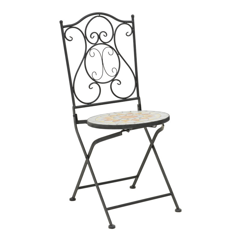 Sellis dining set 3pcs mosaic-metal black