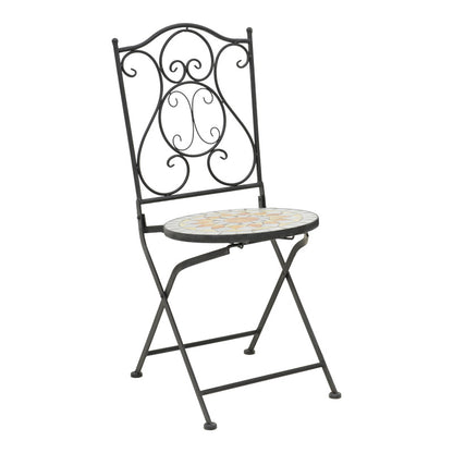 Sellis dining set 3pcs mosaic-metal black