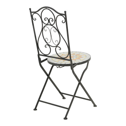 Sellis dining set 3pcs mosaic-metal black
