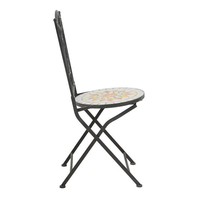 Sellis dining set 3pcs mosaic-metal black