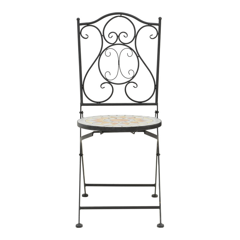 Sellis dining set 3pcs mosaic-metal black