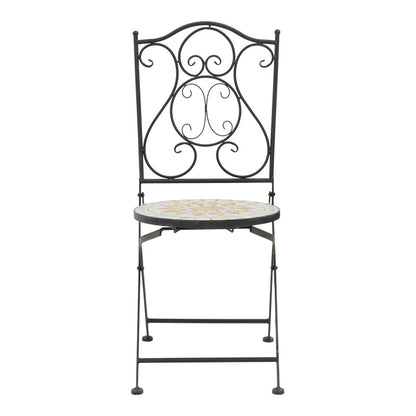 Sellis dining set 3pcs mosaic-metal black