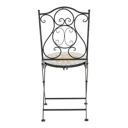 Sellis dining set 3pcs mosaic-metal black