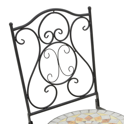 Sellis dining set 3pcs mosaic-metal black