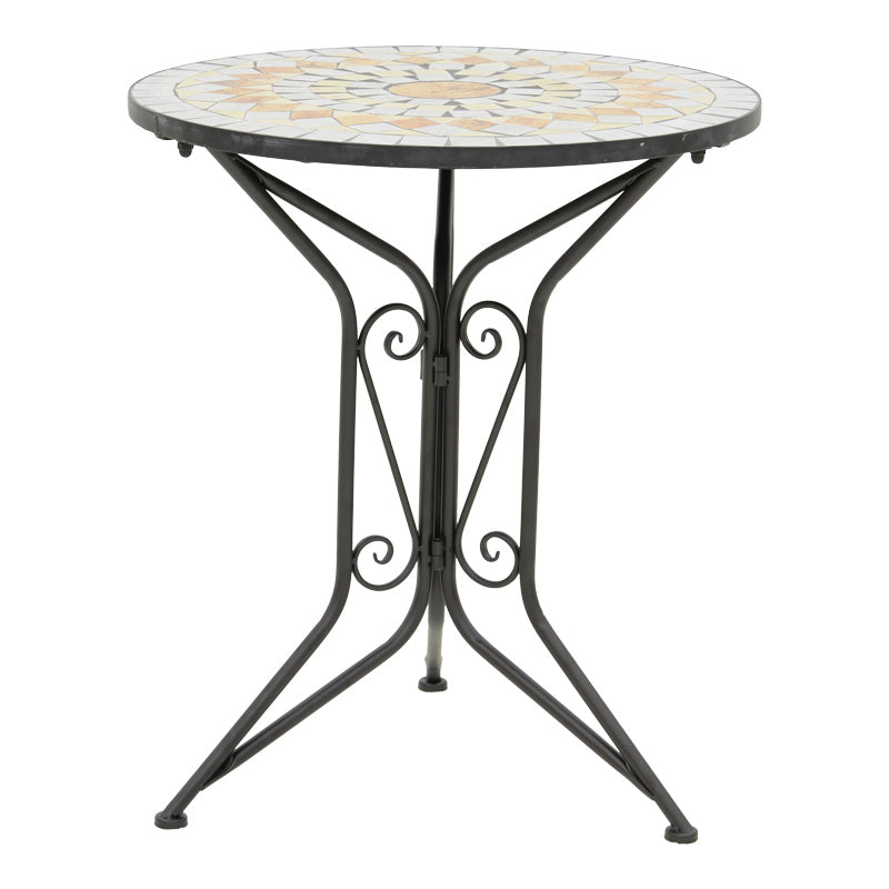 Sellis dining set 3pcs mosaic-metal black