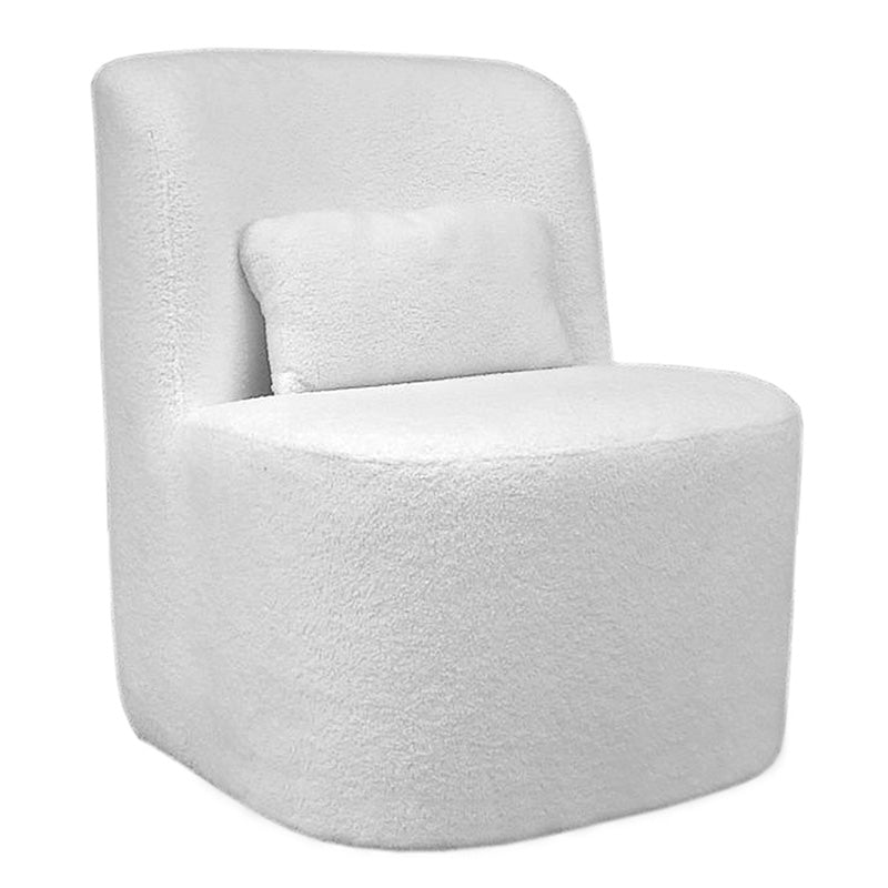 Armchair Silas pakoworld fabric boucle in white color 67x63x75cm