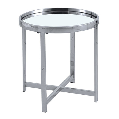 Side table Tristan pakoworld steel silver-glass silver D55x55cm