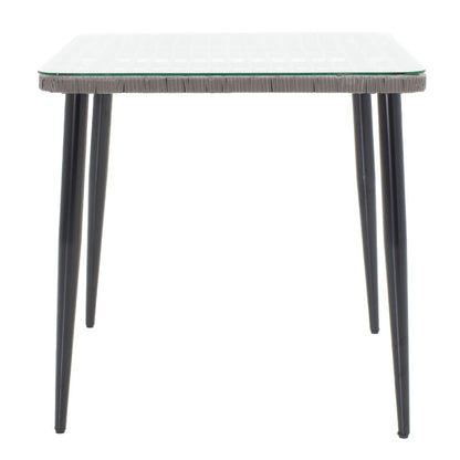 Naoki pakoworld table metal black-pe gray-glass 80x80x78cm