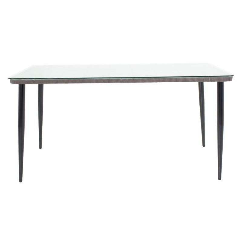 Naoki pakoworld table metal black-pe gray-glass 160x90x78cm