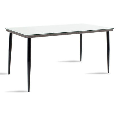 Naoki pakoworld table metal black-pe gray-glass 160x90x78cm