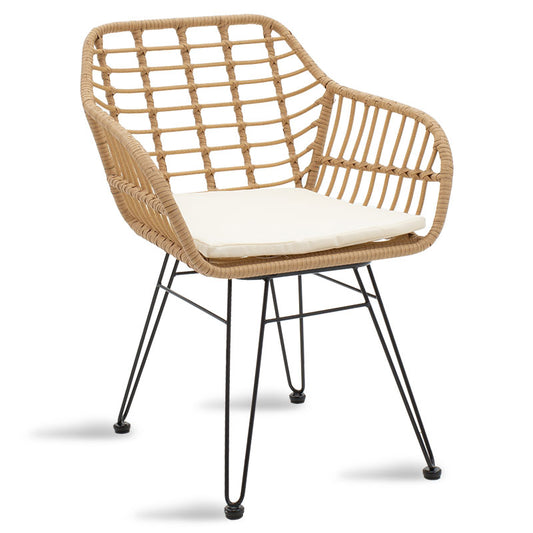 Naoki pakoworld metal chair black-pe natural