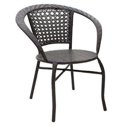 Lounge set 3pcs Saylor pakoworld metal-pe rattan brown
