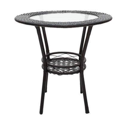 Lounge set 3pcs Saylor pakoworld metal-pe rattan brown