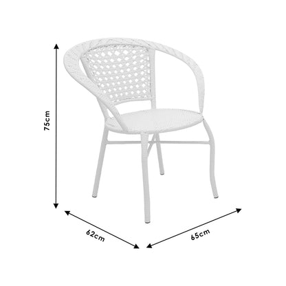 Lounge set 3pcs Saylor pakoworld metal-pe rattan brown