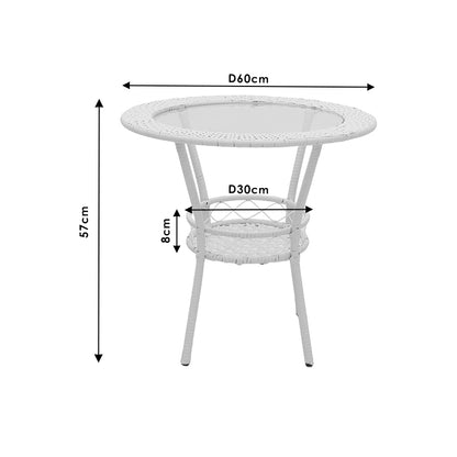 Lounge set 3pcs Saylor pakoworld metal-pe rattan brown