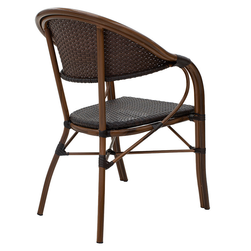 Armchair Paula pakoworld metal-pe rattan brown