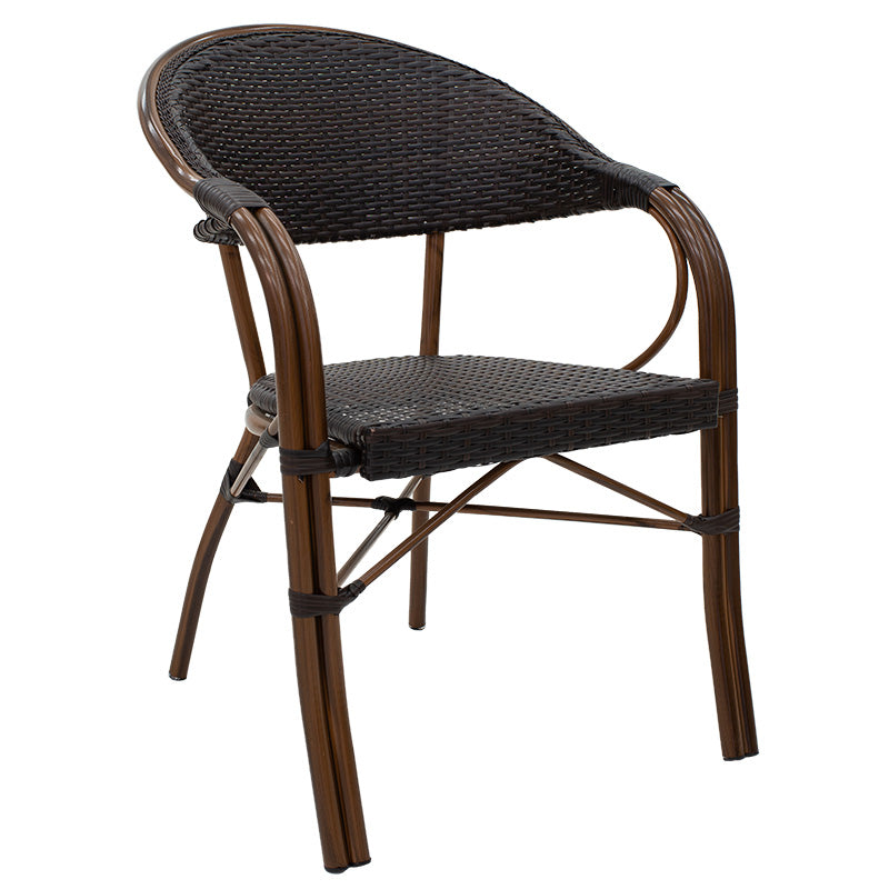 Armchair Paula pakoworld metal-pe rattan brown