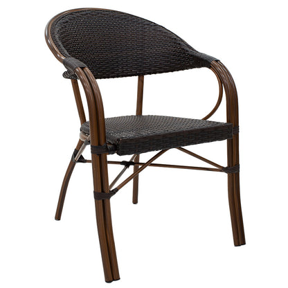 Armchair Paula pakoworld metal-pe rattan brown