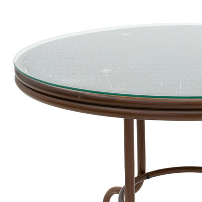 Table Paula pakoworld metal-pe rattan brown D60x60cm