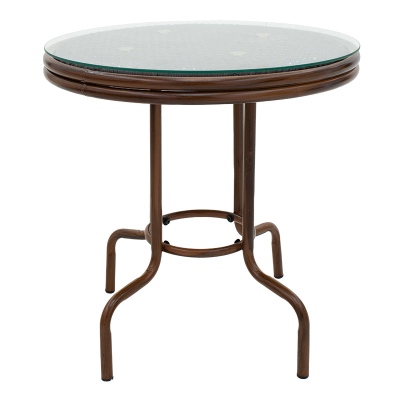 Table Paula pakoworld metal-pe rattan brown D60x60cm