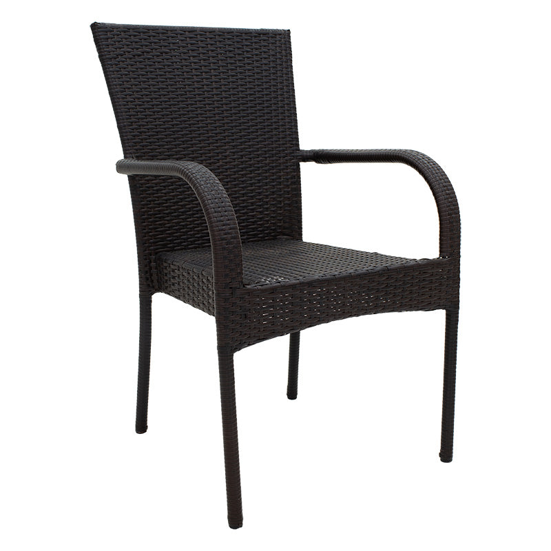 Armchair Laura pakoworld metal-pe rattan brown
