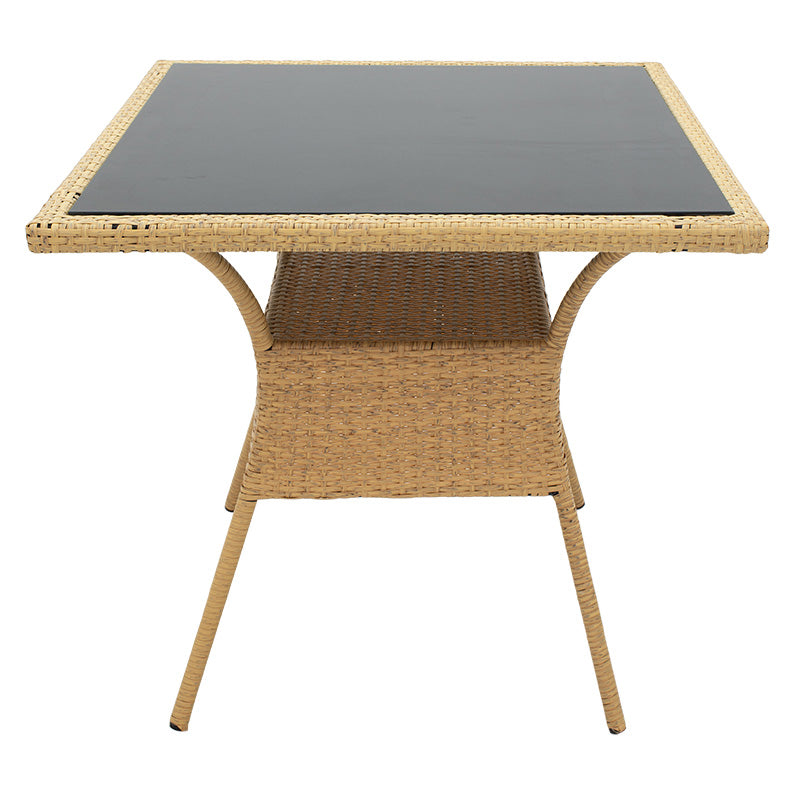 Laura pakoworld table metal-pe rattan natural 80x80x75cm