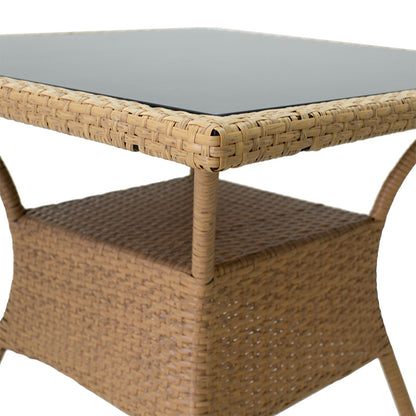 Laura pakoworld table metal-pe rattan natural 80x80x75cm