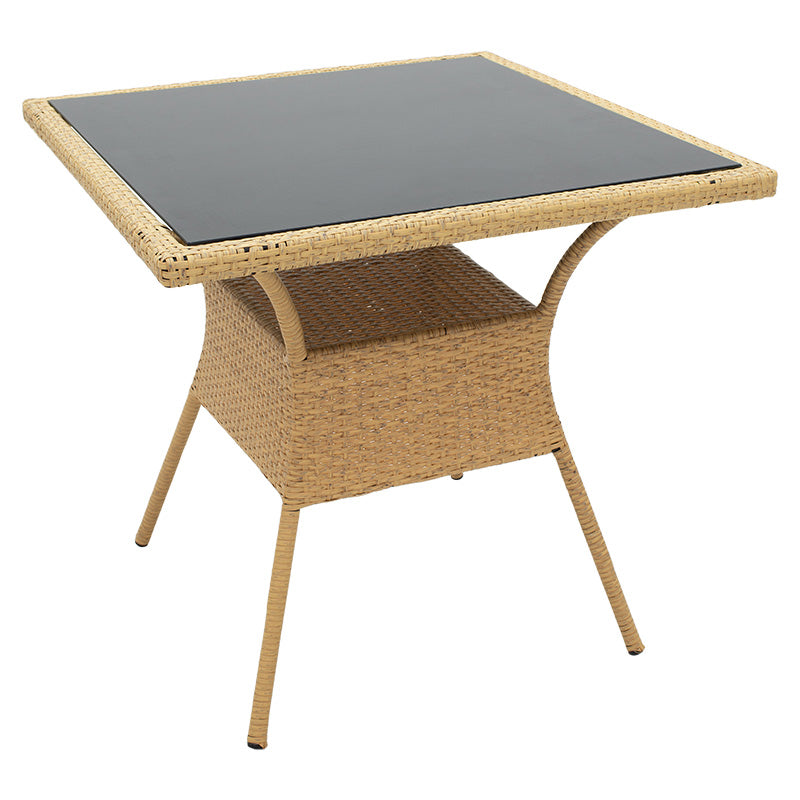 Laura pakoworld table metal-pe rattan natural 80x80x75cm