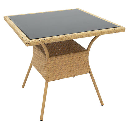 Laura pakoworld table metal-pe rattan natural 80x80x75cm