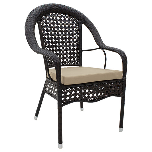 Cellin pakoworld armchair metal-pe rattan brown