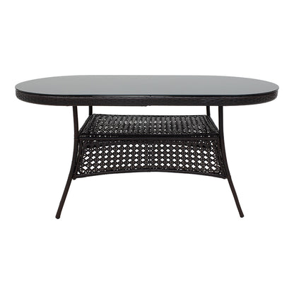 Table Cellin pakoworld metal-pe rattan brown 160x80x77cm