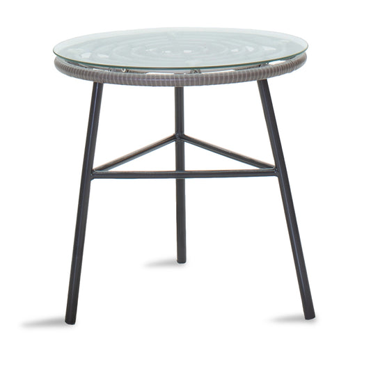 Gaus pakoworld table metal black-pe gray-glass D45x46cm.