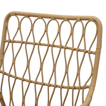 Armchair Naoki pakoworld metal black-pe natural-cushion grey