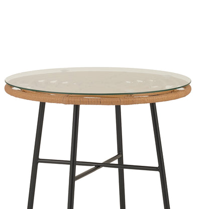 Gaus pakoworld table metal black-pe natural-glass D60x74cm