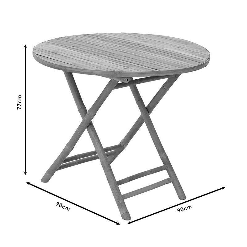 Obbie pakoworld folding bamboo table natural D90x77cm