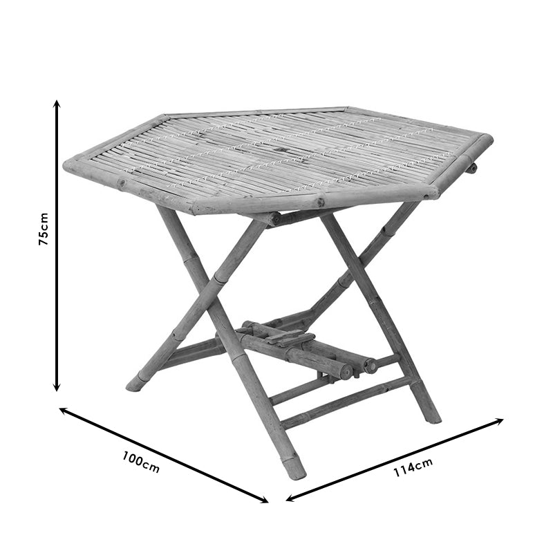 Nando pakoworld folding bamboo table natural 114x100x75cm