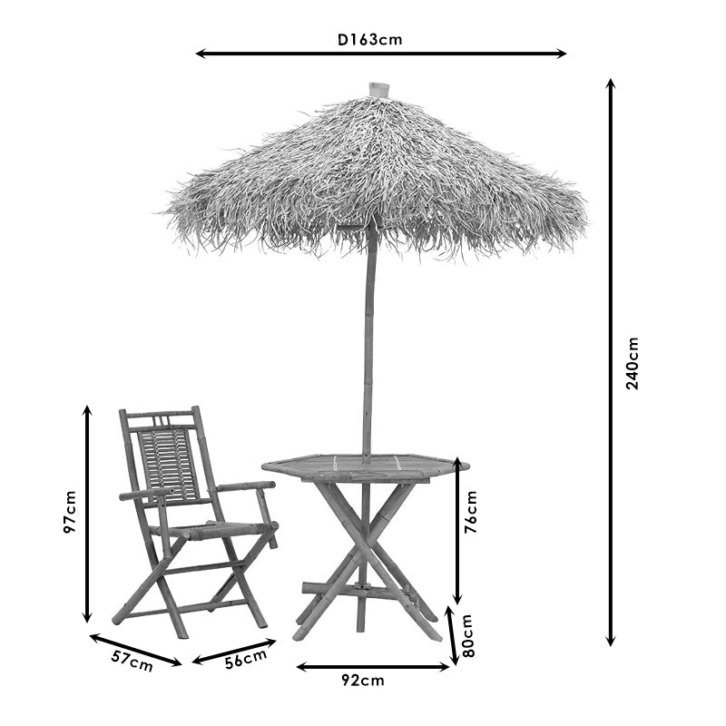 Saava pakoworld dining set 4pcs bamboo natural