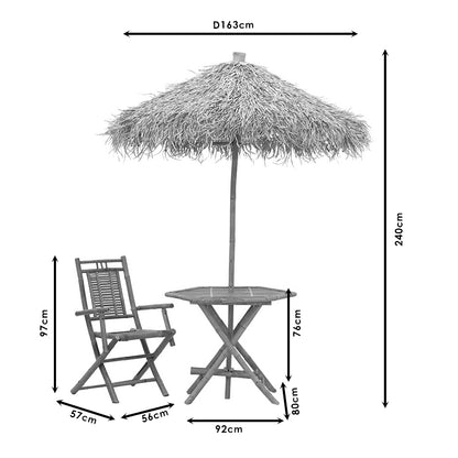 Saava pakoworld dining set 4pcs bamboo natural