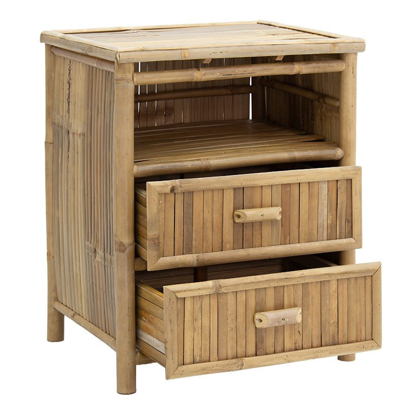 Bedside table Ofra pakoworld bamboo natural 56x46x69cm