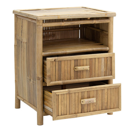 Bedside table Ofra pakoworld bamboo natural 56x46x69cm