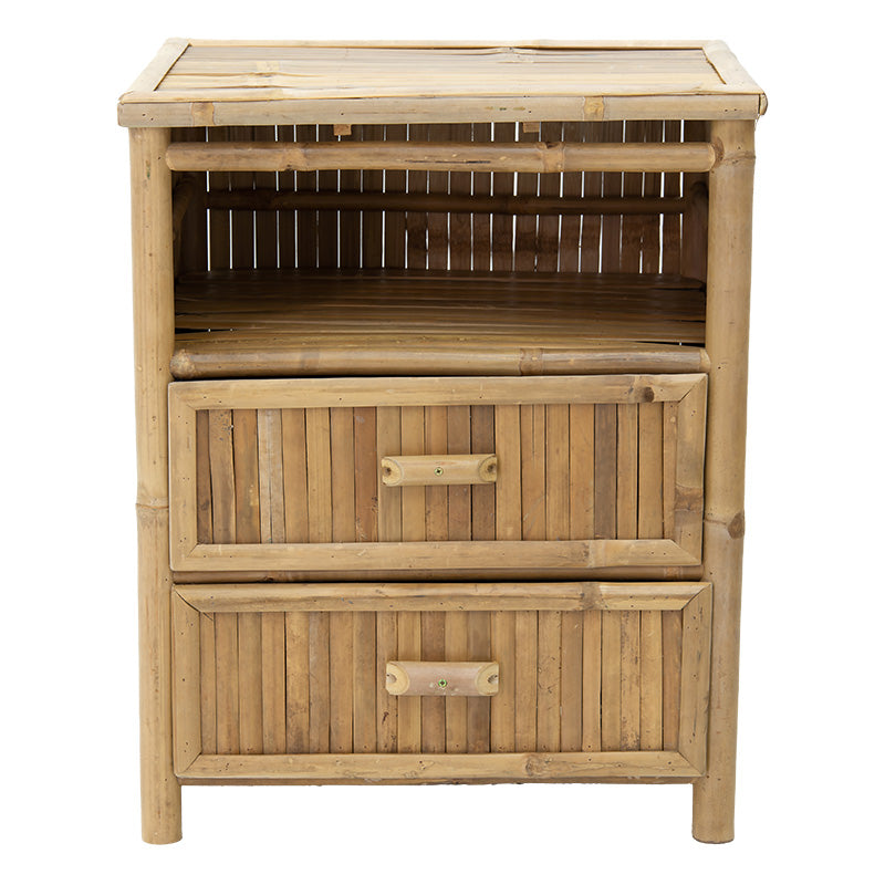 Bedside table Ofra pakoworld bamboo natural 56x46x69cm