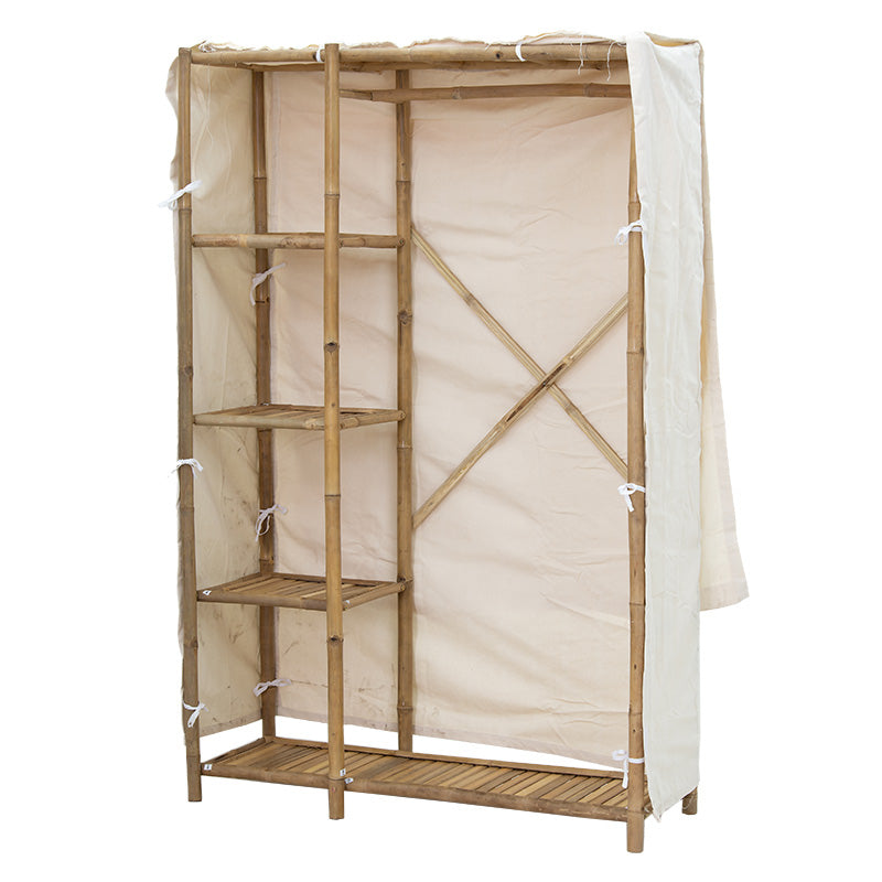 Fabric wardrobe Jael pakoworld bamboo natural-ecru 110x40x170cm
