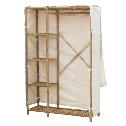 Fabric wardrobe Jael pakoworld bamboo natural-ecru 110x40x170cm
