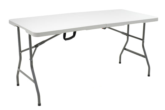 Commercial folding camping table Rodeo pakoworld metal frame colour white 152x60x74cm